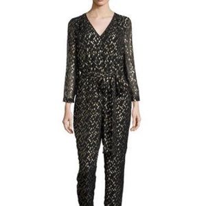 Kate Spade Metallic clipped Dot  jumpsuit size 12